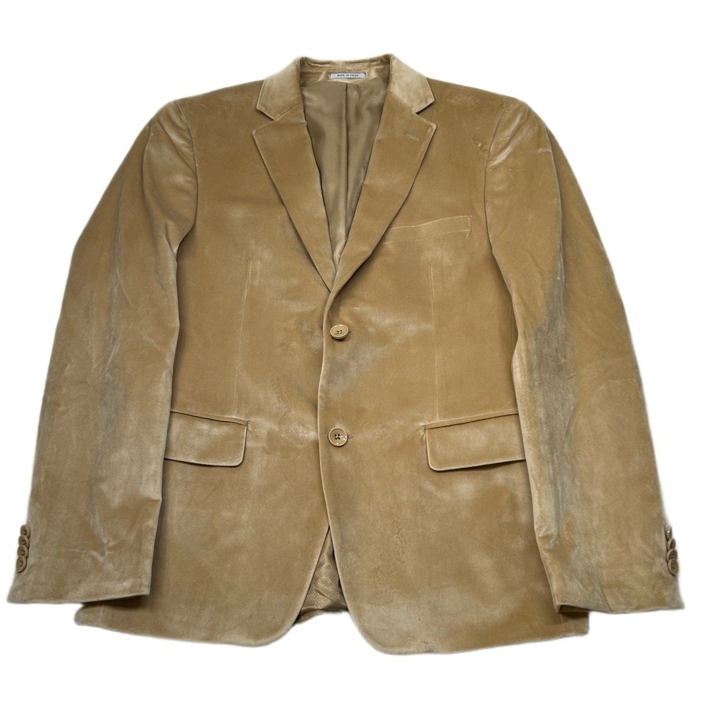 Alfani Slim Fit Velvet Blazer Mens 38S 38 Camel Tan Modern Sport Coat $295 NEW
